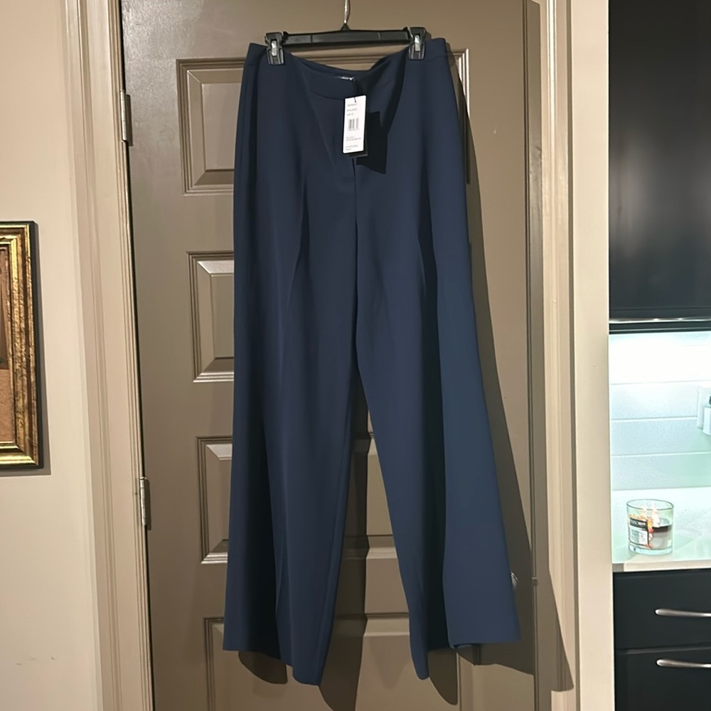 Lafayette 148 Navy Blue Wide Leg Women's Pants Size 12 Nwt